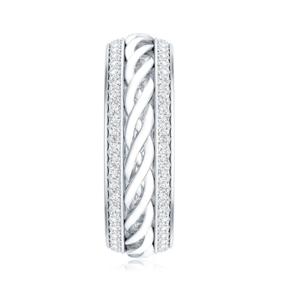 Round Lab Grown Diamond Twisted Rope Band Ring