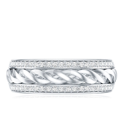 Round Lab Grown Diamond Twisted Rope Band Ring