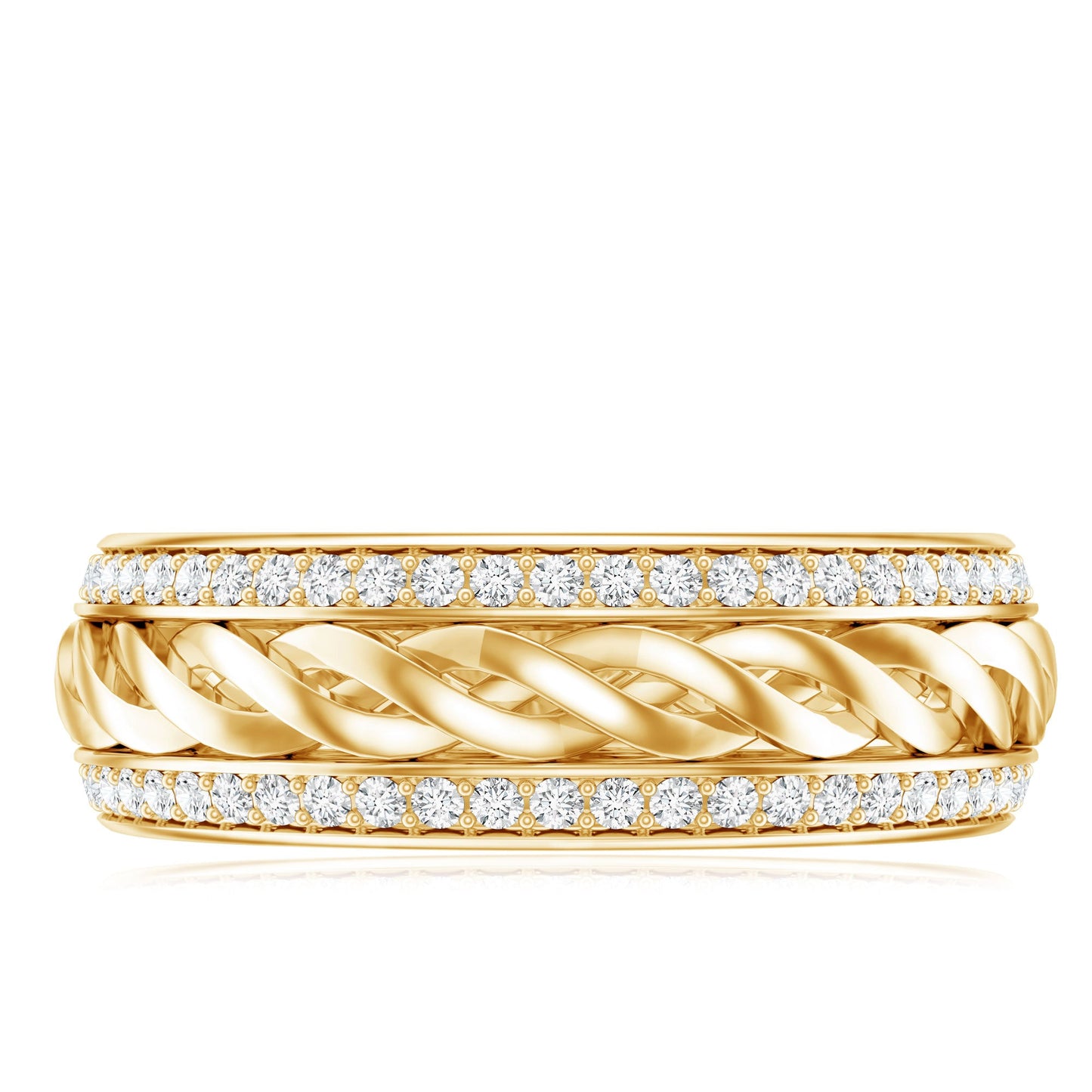 Round Lab Grown Diamond Twisted Rope Band Ring