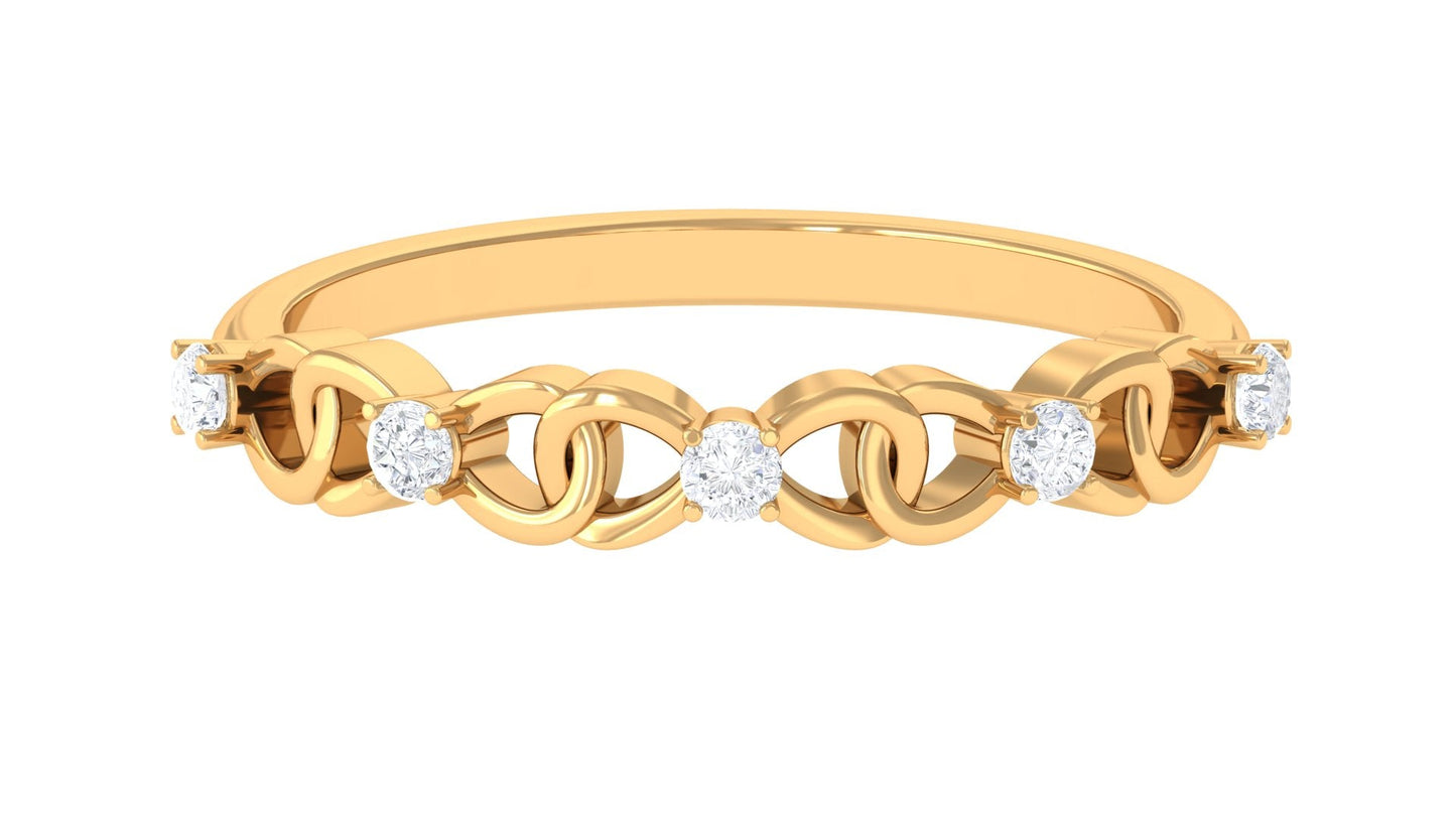 Certified Natural Diamond Interlock Infinity Ring