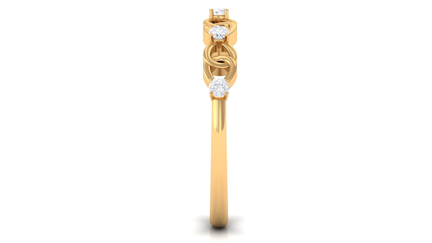 Certified Natural Diamond Interlock Infinity Ring