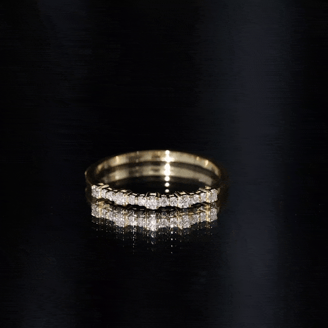 Certified Diamond Half Eternity Stackable Ring