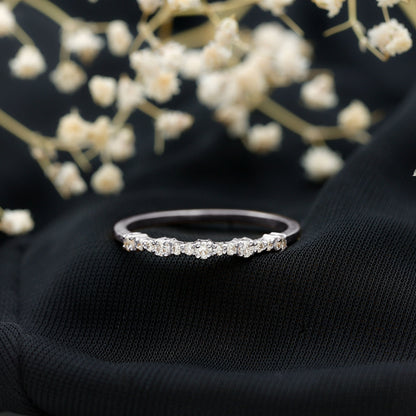 Certified Diamond Half Eternity Stackable Ring