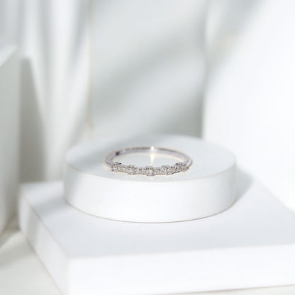 Certified Diamond Half Eternity Stackable Ring