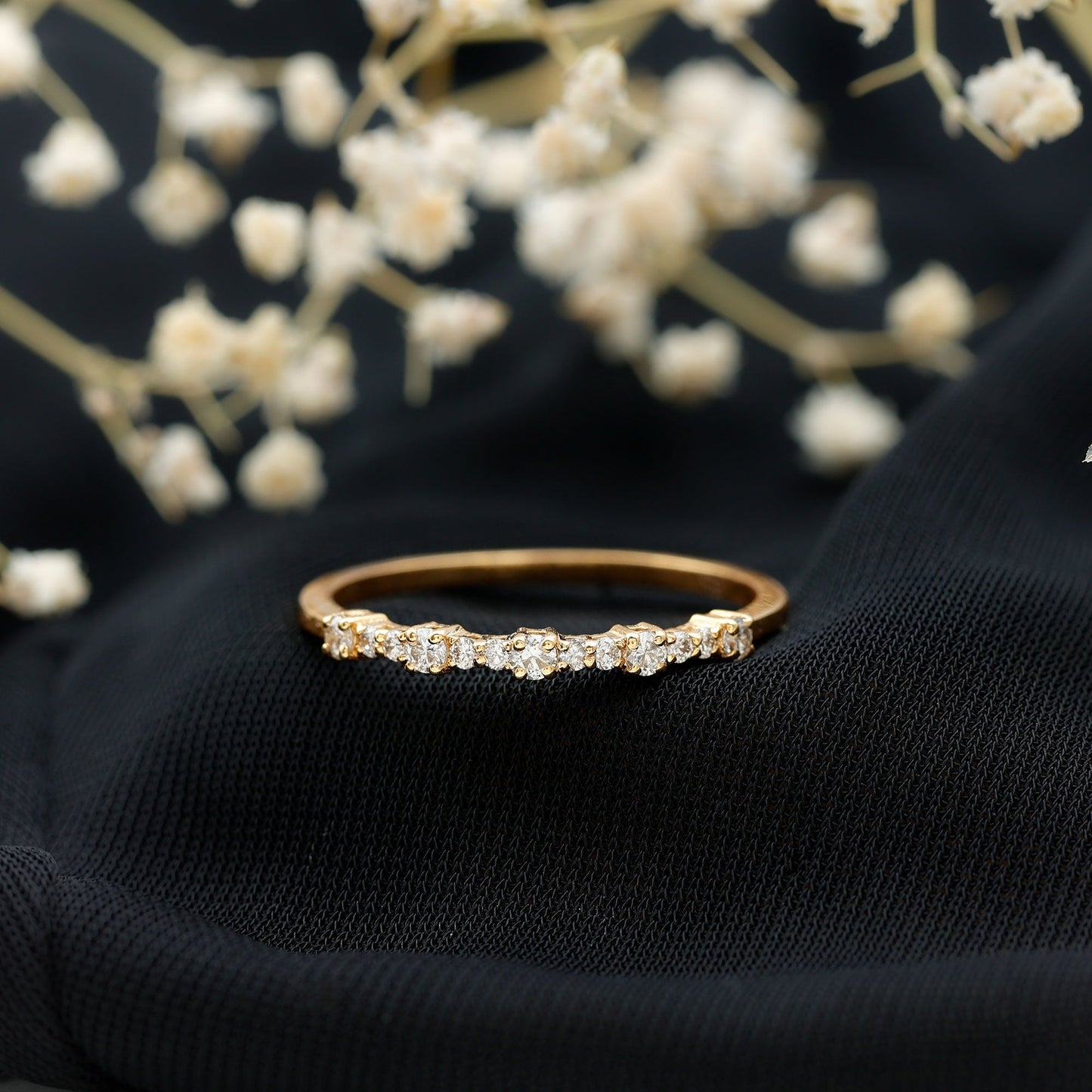 Certified Diamond Half Eternity Stackable Ring