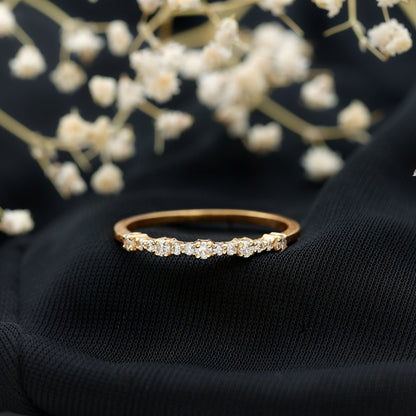 Certified Diamond Half Eternity Stackable Ring