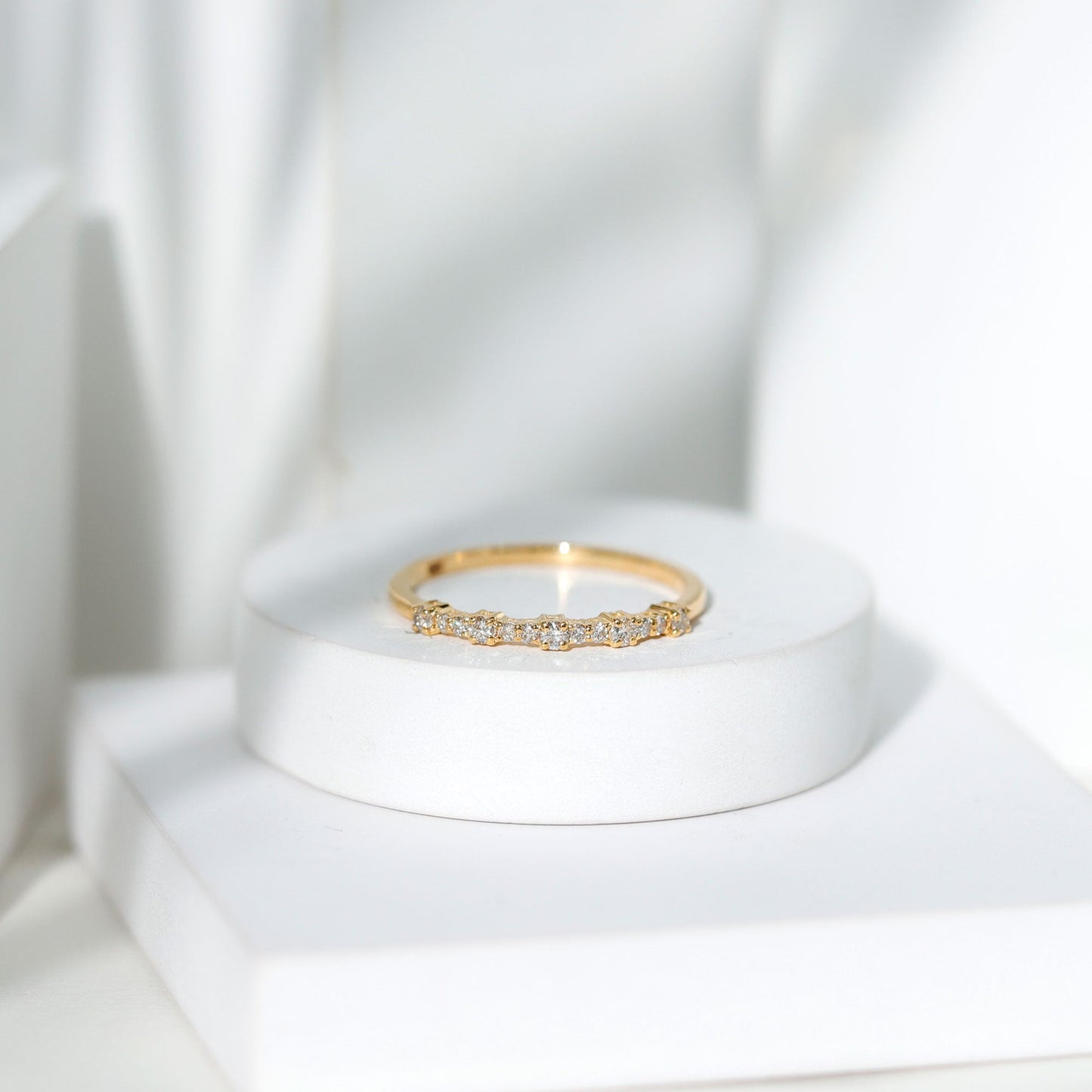 Certified Diamond Half Eternity Stackable Ring