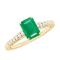 Vintage Inspired 1 Carat Emerald Cut Emerald Engagement Ring with Diamonds