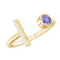 Contemporary Tanzanite Diamond Ring in Cuff Style