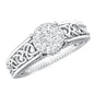 Illusion Real Diamond Celtic Knot Band Ring for Women