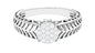 Round Cut Real Diamond Engagement Ring with Filigree Shank