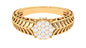 Round Cut Real Diamond Engagement Ring with Filigree Shank
