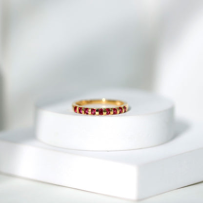 Real Ruby Semi Eternity Ring