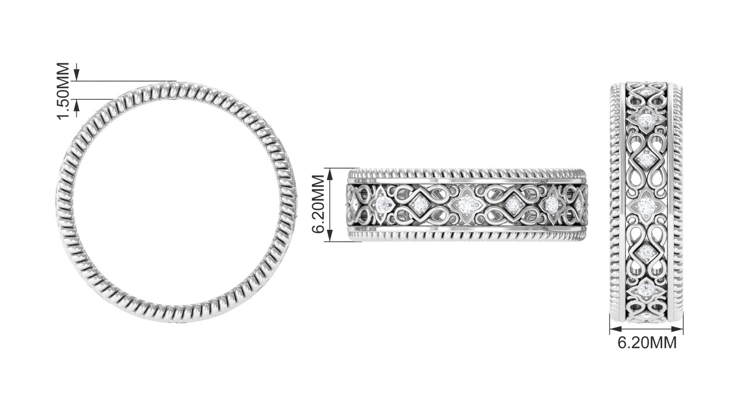 Vintage Looking Natural Diamond Wedding Band