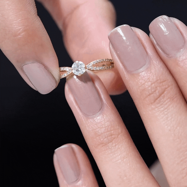 Diamond Solitaire Engagement Ring With Split Shank