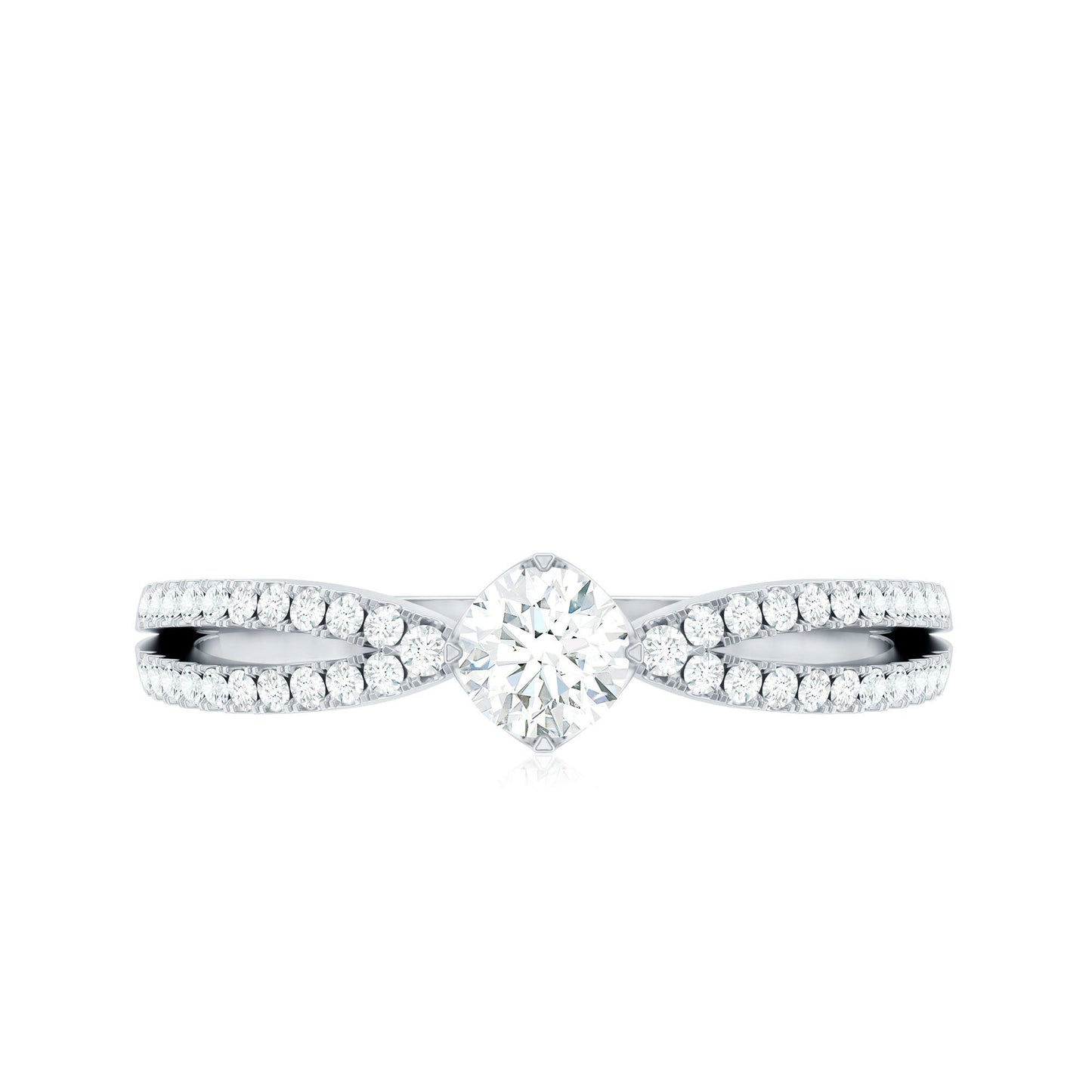 Diamond Solitaire Engagement Ring With Split Shank