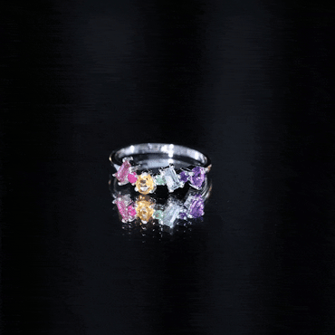 Natural Multi Gemstone Promise Ring for Women