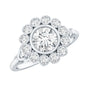 Certified Moissanite Bezel Set Engagement Ring