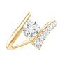 0.9 Carat Certified Round Moissanite Bypass Engagement Ring