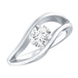 Certified 0.98 Carat Round Moissanite Solitaire Ring with Tension Setting