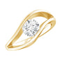 Certified 0.98 Carat Round Moissanite Solitaire Ring with Tension Setting