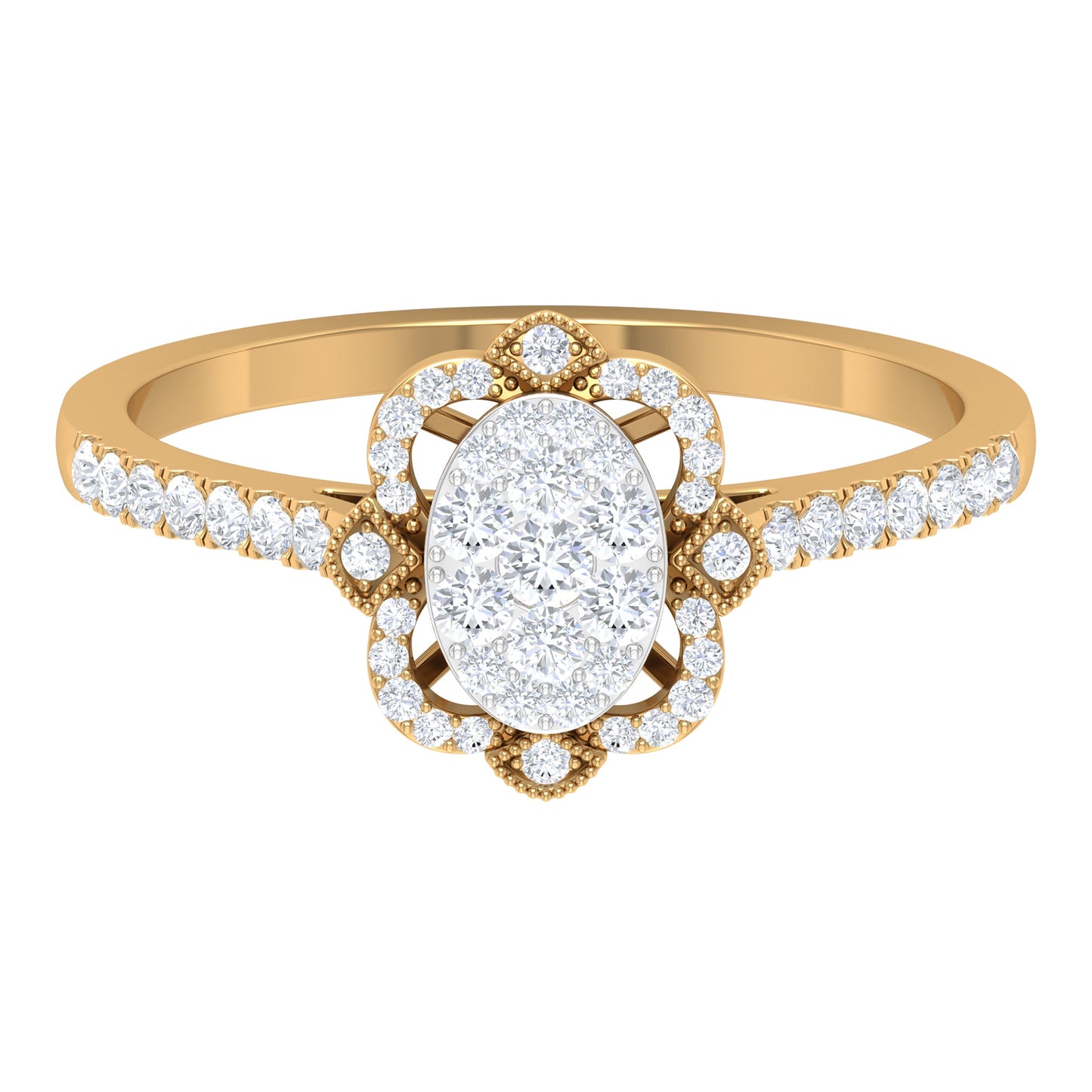 Illusion Set Diamond Vintage Looking Engagement Ring