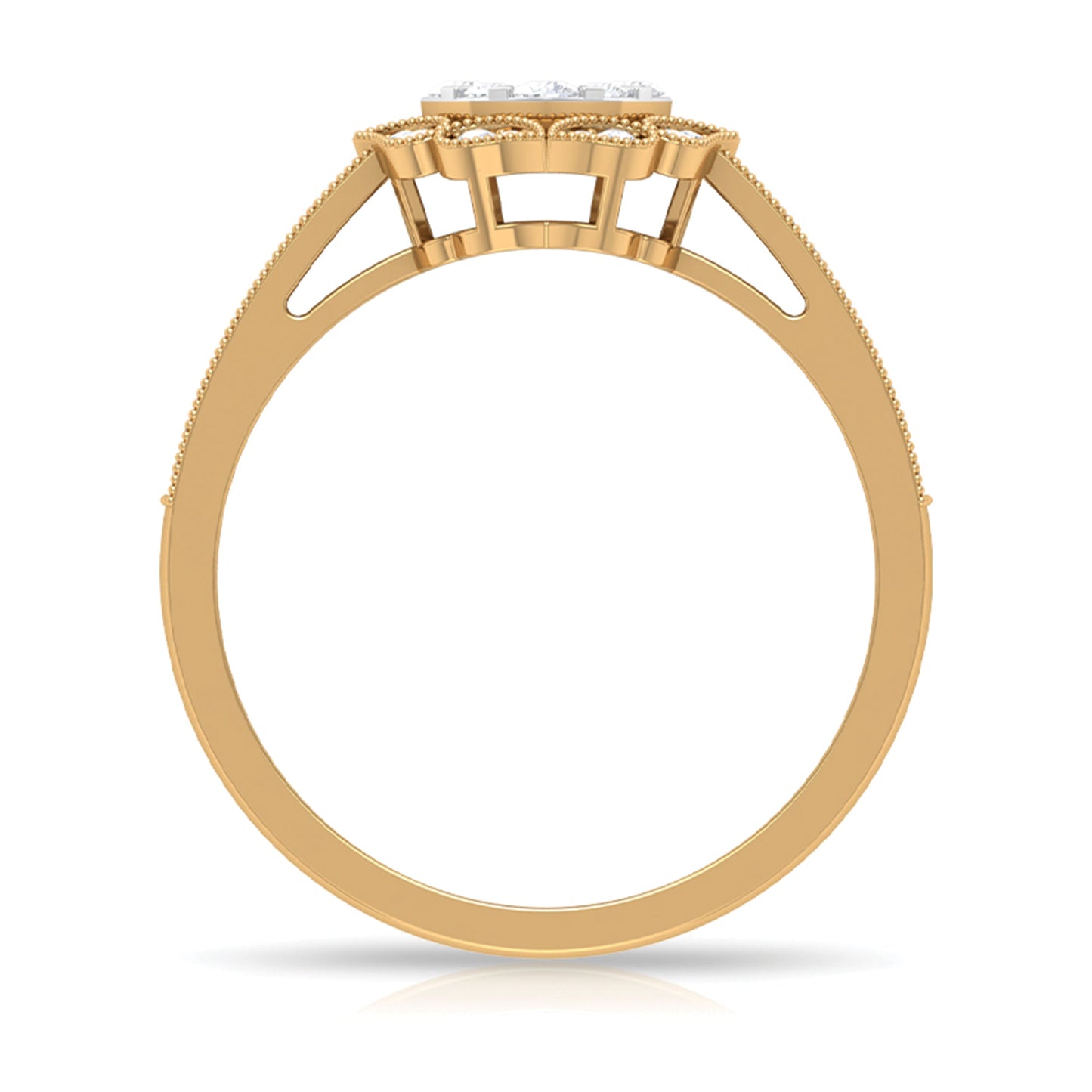 Vintage Inspired Diamond Halo Engagement Ring In Illusion Setting