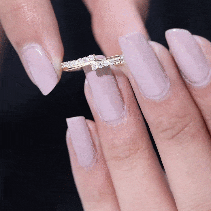 Minimalist Real Diamond Stackable Ring for Women