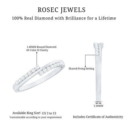 Minimalist Real Diamond Stackable Ring for Women