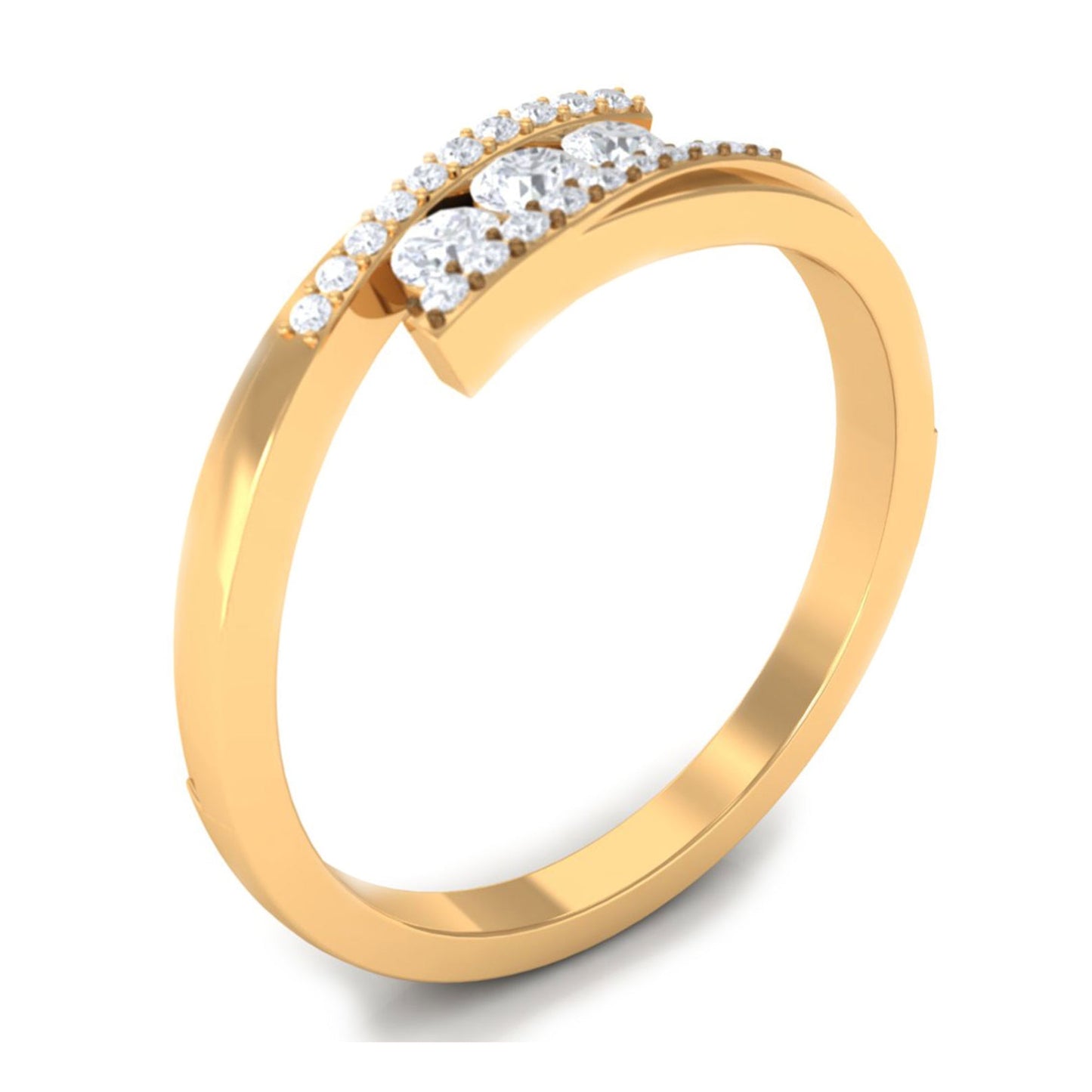 Round Diamond Three Stone Promise Ring