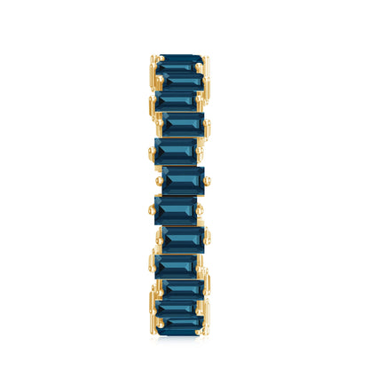 Baguette London Blue Topaz Zig Zag Wedding Ring
