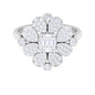 Natural Diamond Statement Engagement Ring in Illusion Set