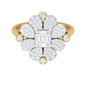 Natural Diamond Statement Engagement Ring in Illusion Set