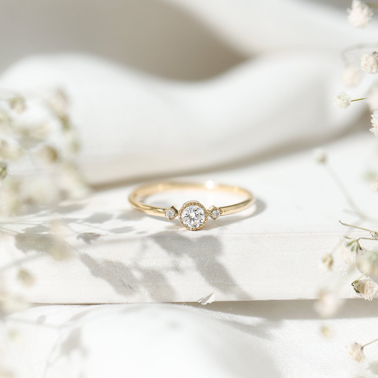 Minimal Diamond Promise Ring in Bezel Setting