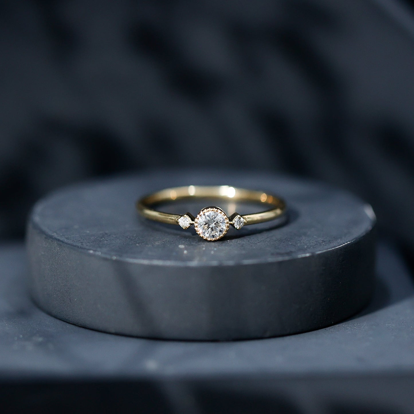 Minimal Diamond Promise Ring in Bezel Setting