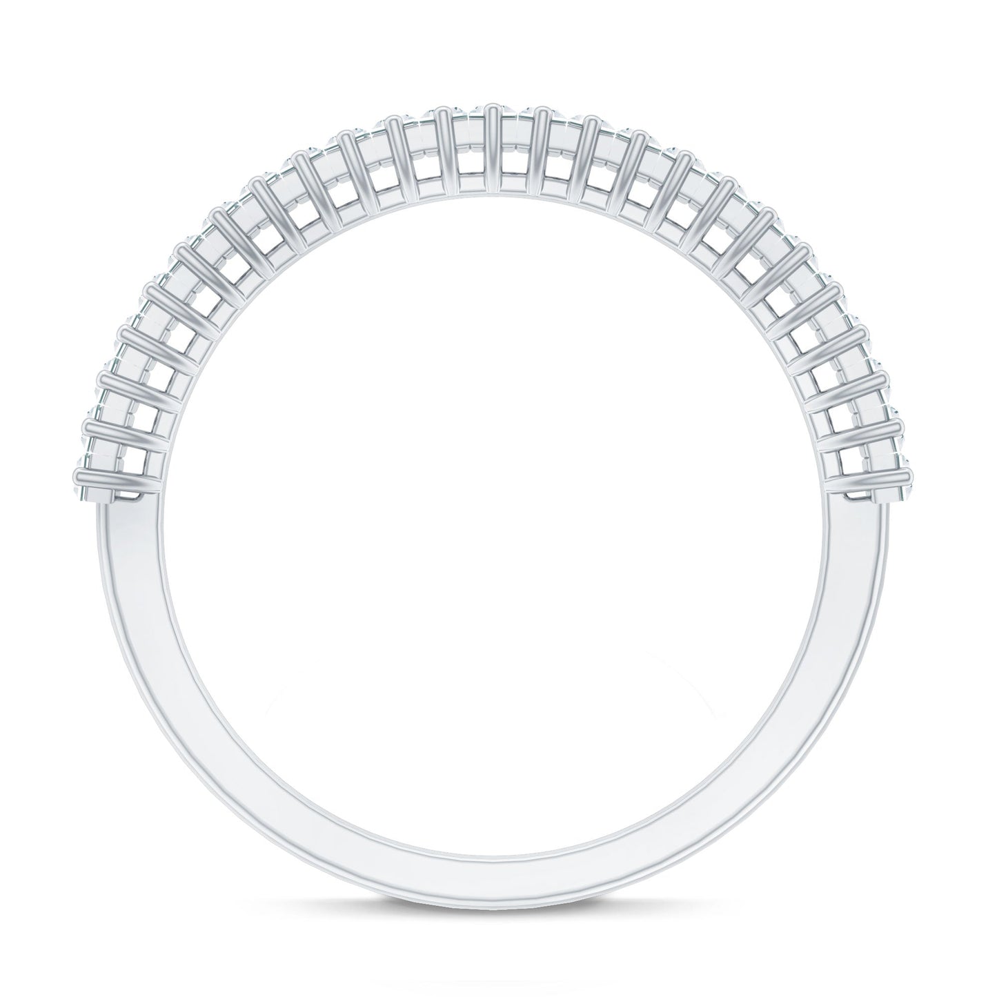 Natural Baguette Diamond Half Eternity Ring for Anniversary