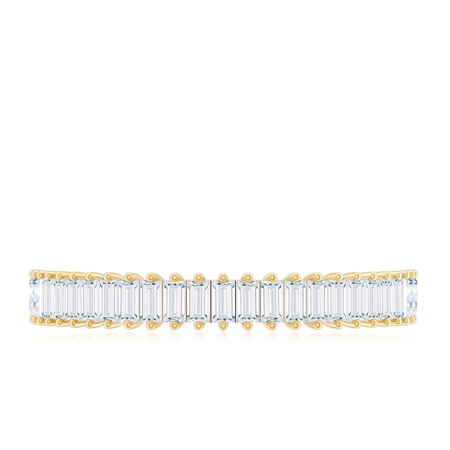 Natural Baguette Diamond Half Eternity Ring for Anniversary