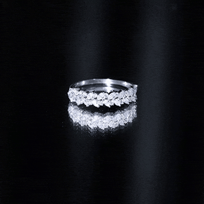 Marquise and Round Moissanite Half Eternity Ring