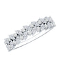 Marquise and Round Moissanite Half Eternity Ring