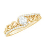Vintage Style Diamond Engagement Ring with Bypass Shank
