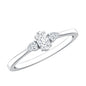 Real Diamond 3 Stone Promise Ring for Valentines
