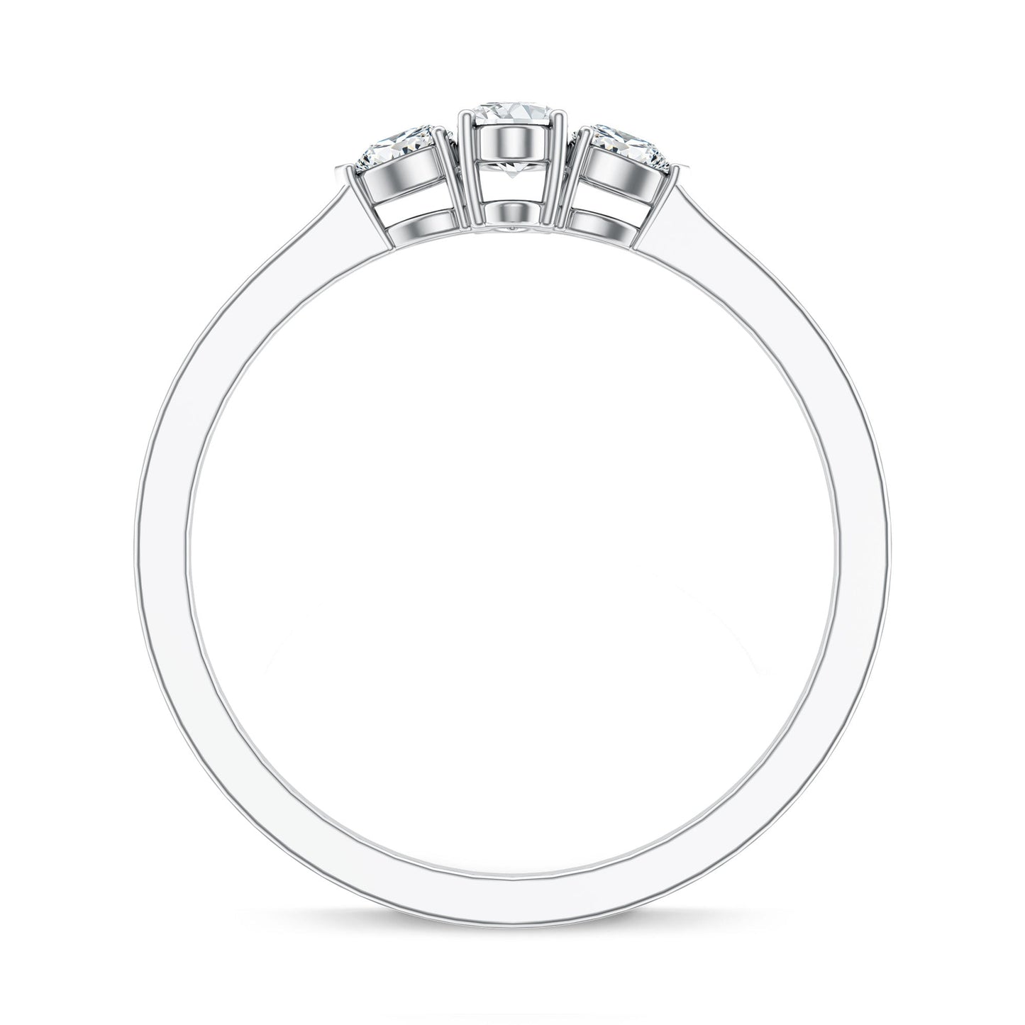 Real Diamond 3 Stone Promise Ring for Valentines