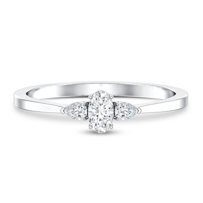 Real Diamond 3 Stone Promise Ring for Valentines