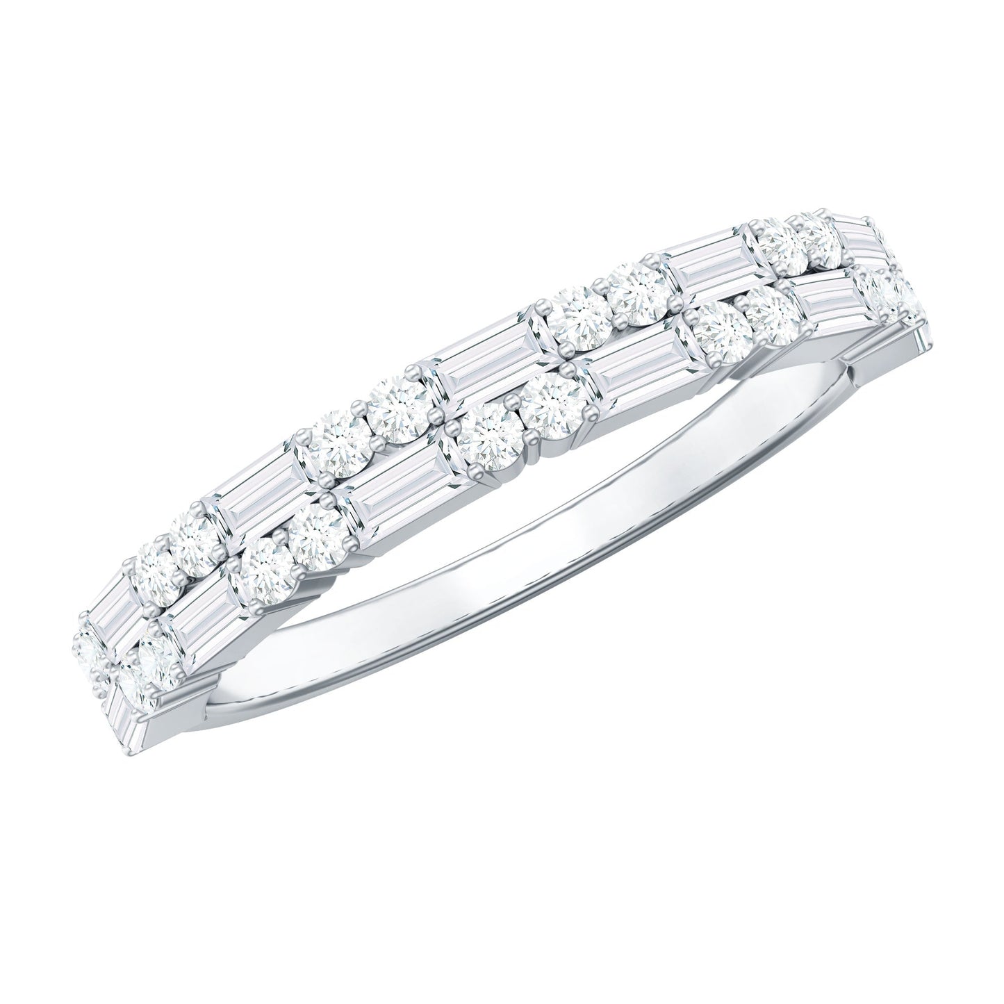 Natural Diamond Half Eternity Anniversary Ring in East West Style