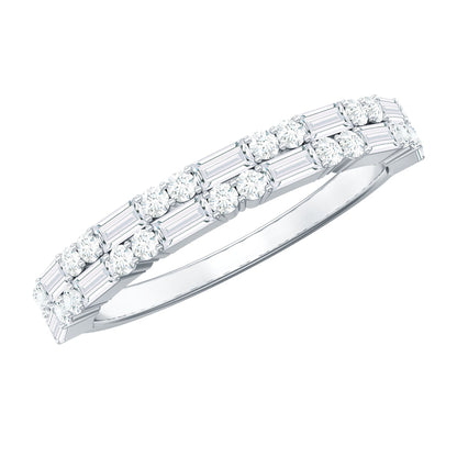 Natural Diamond Half Eternity Anniversary Ring in East West Style