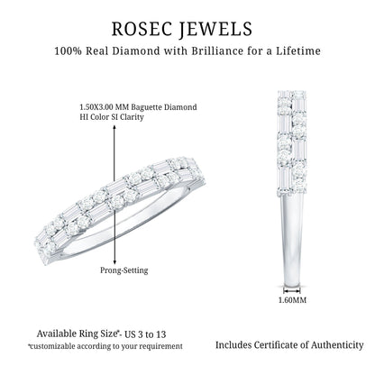 Natural Diamond Half Eternity Anniversary Ring in East West Style