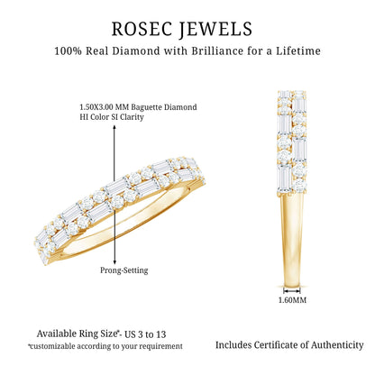 Natural Diamond Half Eternity Anniversary Ring in East West Style