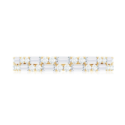 Natural Diamond Half Eternity Anniversary Ring in East West Style