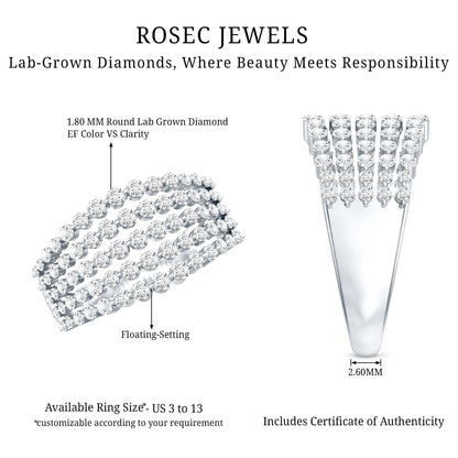 Lab Grown Diamond Statement Wedding Band for Women