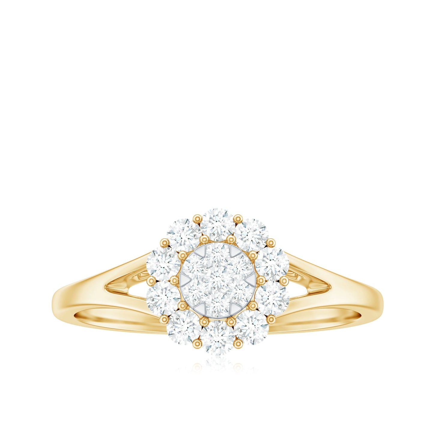 Certified Real Diamond Cluster Ring with Halo